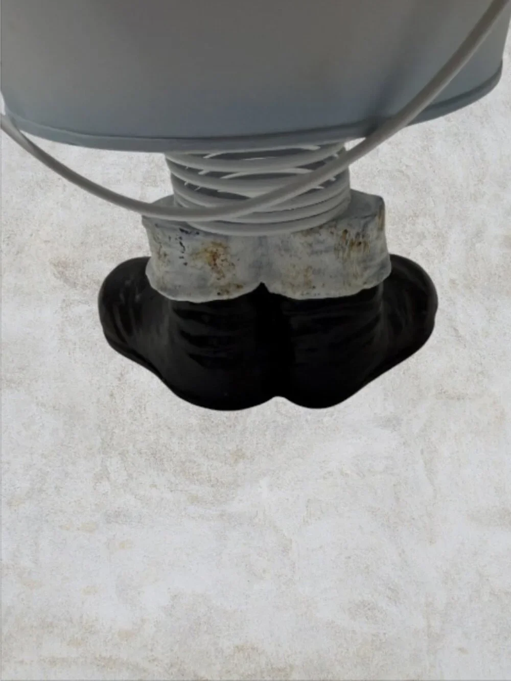 SNOWMAN BUCKET -- Small Bucket on Legs, Painted Face, Spring Makes Wobble Effect